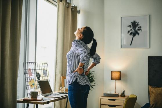 Woman dealing with back pain