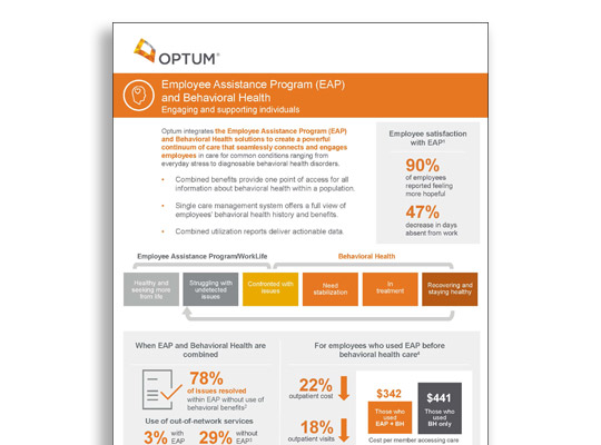 Fact sheet for employee assistance program (EAP) and behavioral health