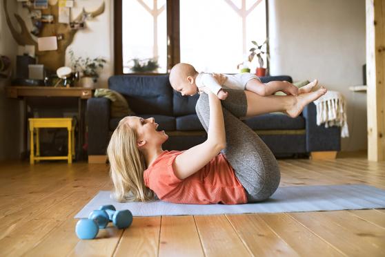 Parent playing with their child